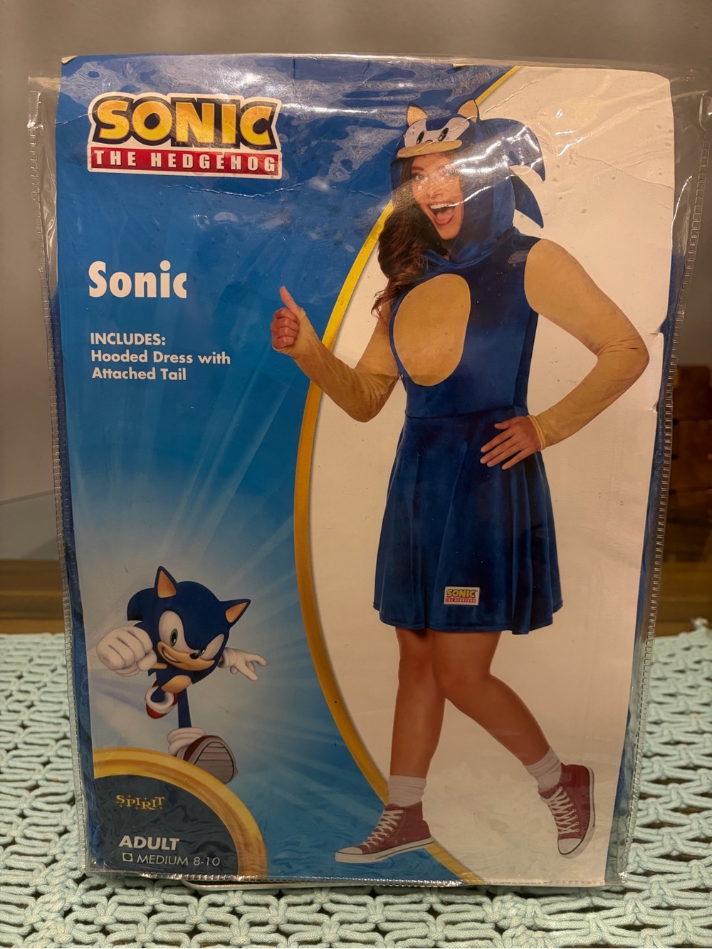 Spirit Sonic The Hedgehog Blue Hooded Dress Costume